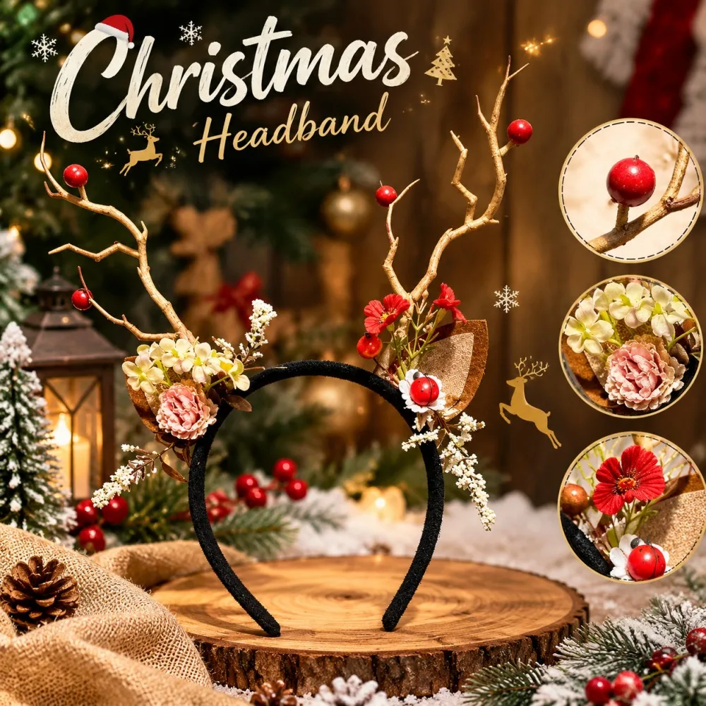 Christmas Reindeer Antler Head - Reindeer Antlers Headband ulasan dan harga