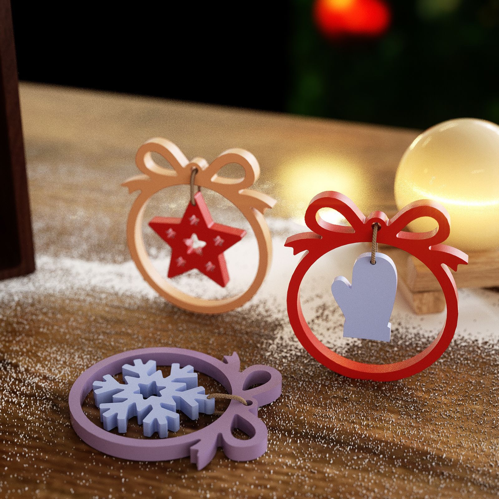 1/3 piece Christmas resin sili - Holiday Candle Set ulasan dan harga
