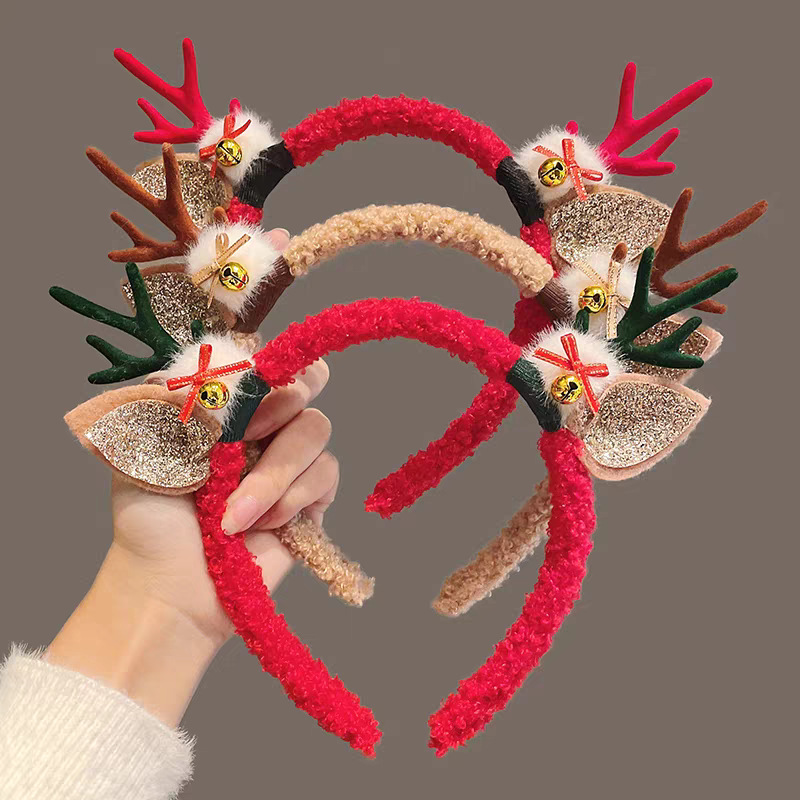 Christmas Headband Plush Reind - Reindeer Antlers Headband ulasan dan harga