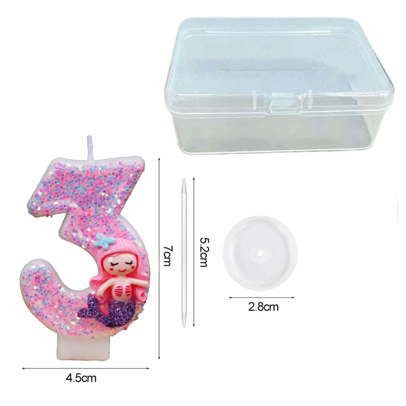 Creative Pink Mermaid 0-9 Digi - Holiday Candle Set ulasan dan harga