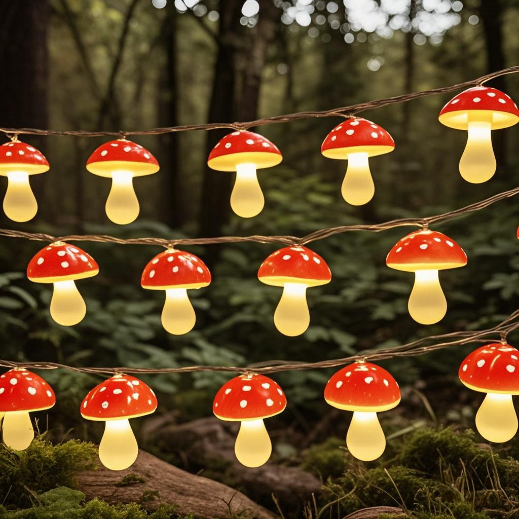 Cute Red Mushroom LED String L - Led Fairy String Lights ulasan dan harga