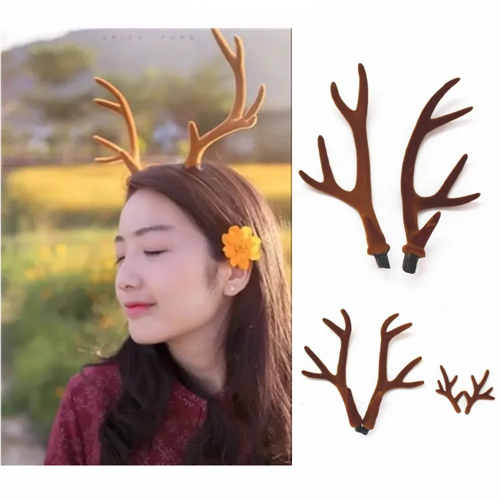 Handmade brown Simulation Deer - Reindeer Antlers Headband ulasan dan harga