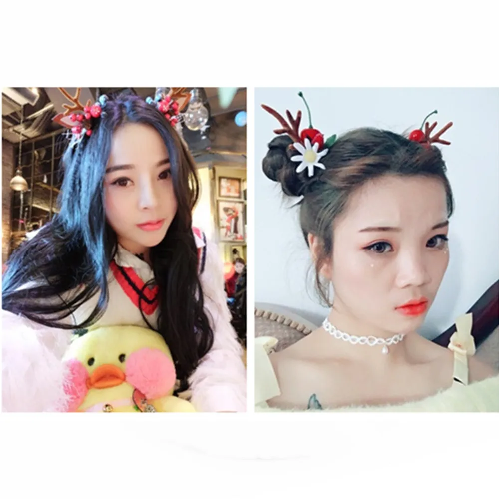 Handmade brown Simulation Deer - Reindeer Antlers Headband ulasan dan harga