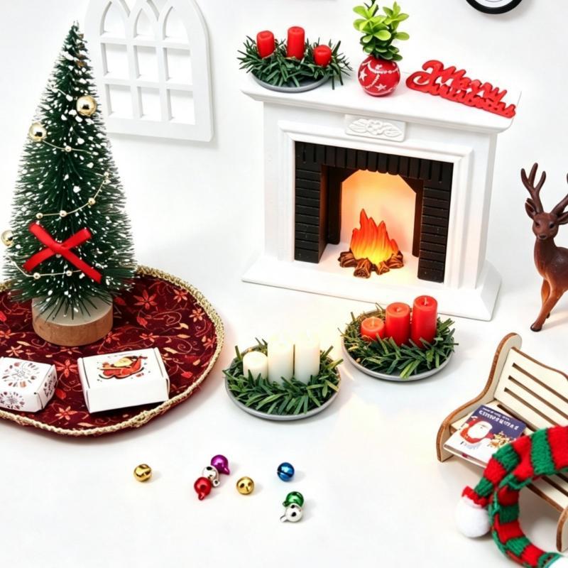 ! 1:12 Miniature Dollhouse Chr - Holiday Candle Set ulasan dan harga
