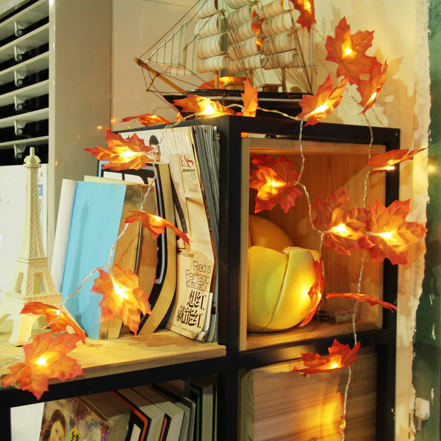 2/3/6M Artificial Maple Leaf L - Led Fairy String Lights ulasan dan harga