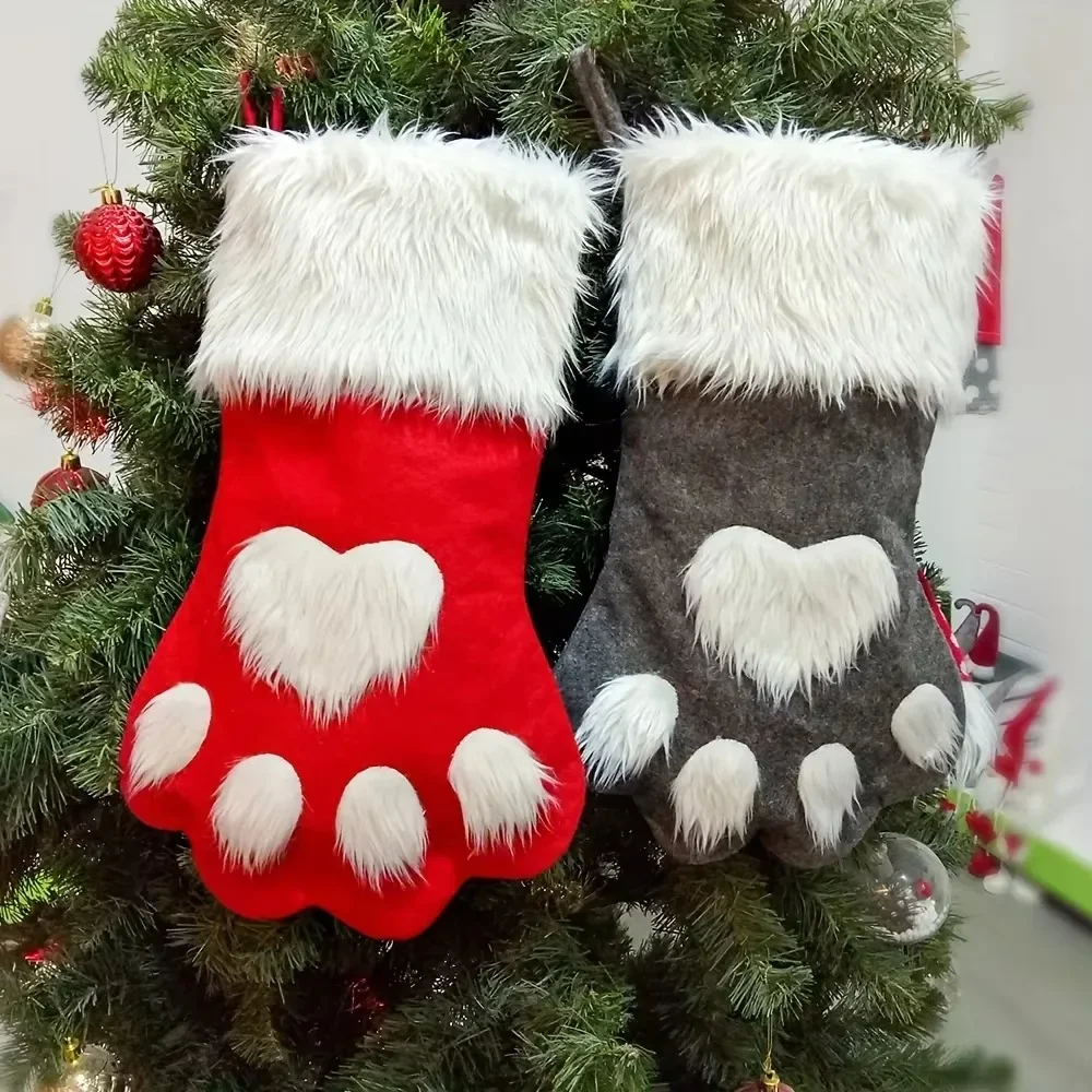 Christmas Stockings Paw Print  - Christmas Stocking Hanging ulasan dan harga