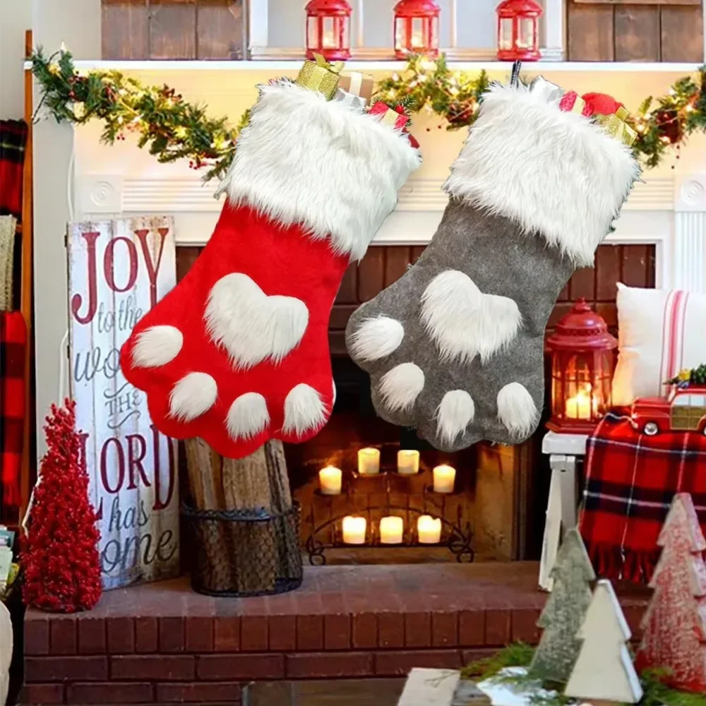 Christmas Stockings Paw Print  - Christmas Stocking Hanging ulasan dan harga