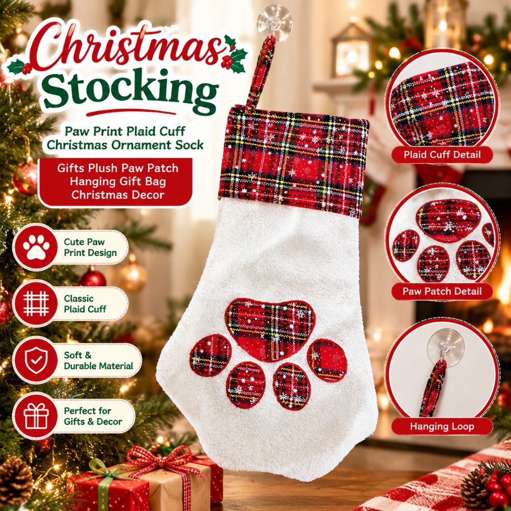 Xmas Gifts Paw Print Christmas - Christmas Stocking Hanging ulasan dan harga