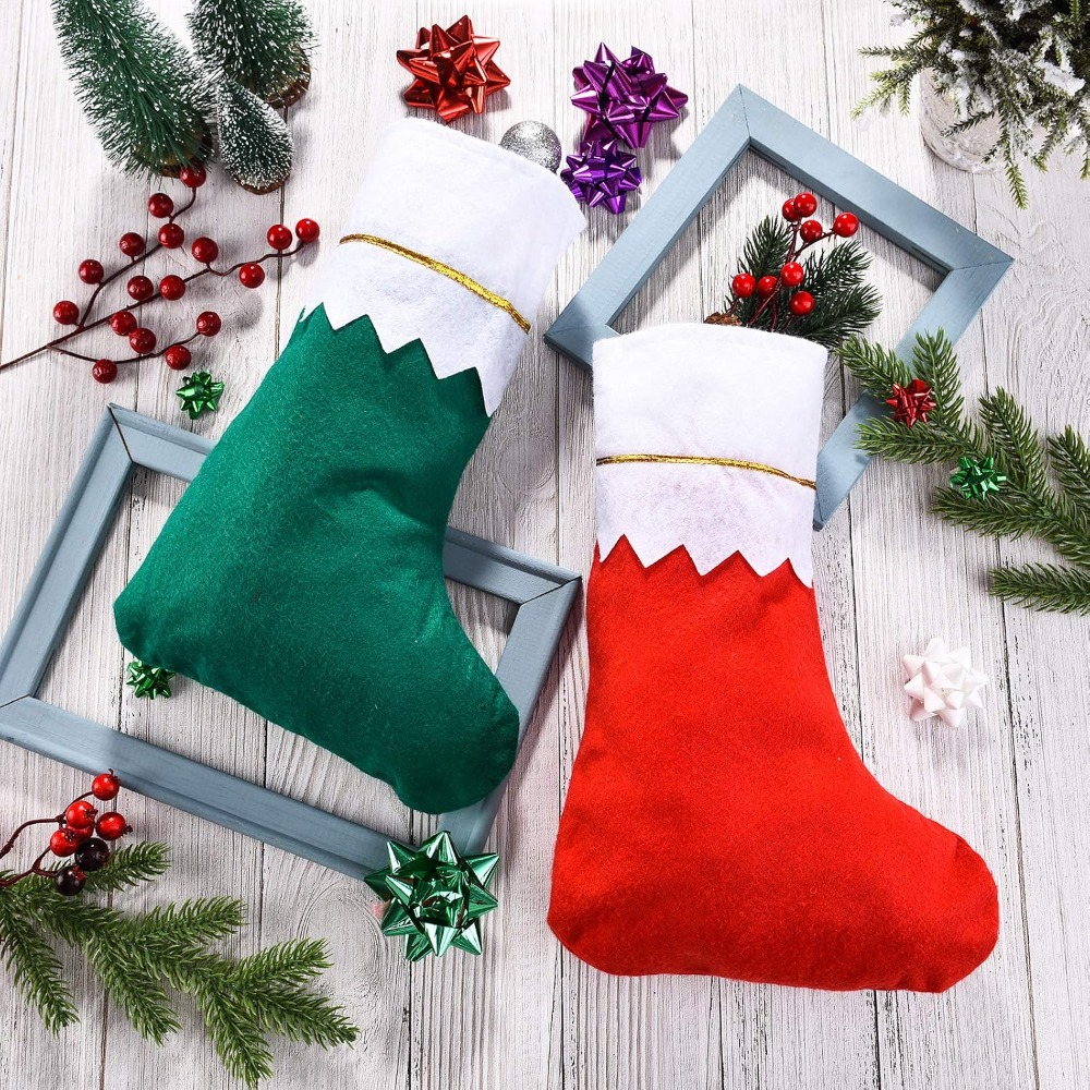 6-30Pcs Red Green Felt Christm - Christmas Stocking Hanging ulasan dan harga