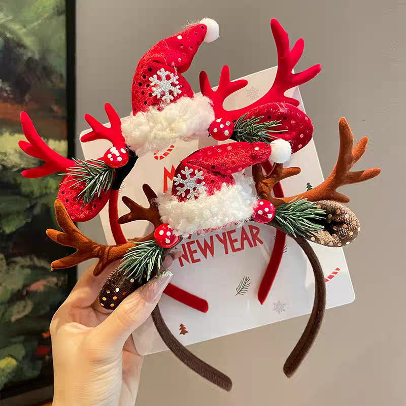 Christmas Headband Cute Reinde - Reindeer Antlers Headband ulasan dan harga