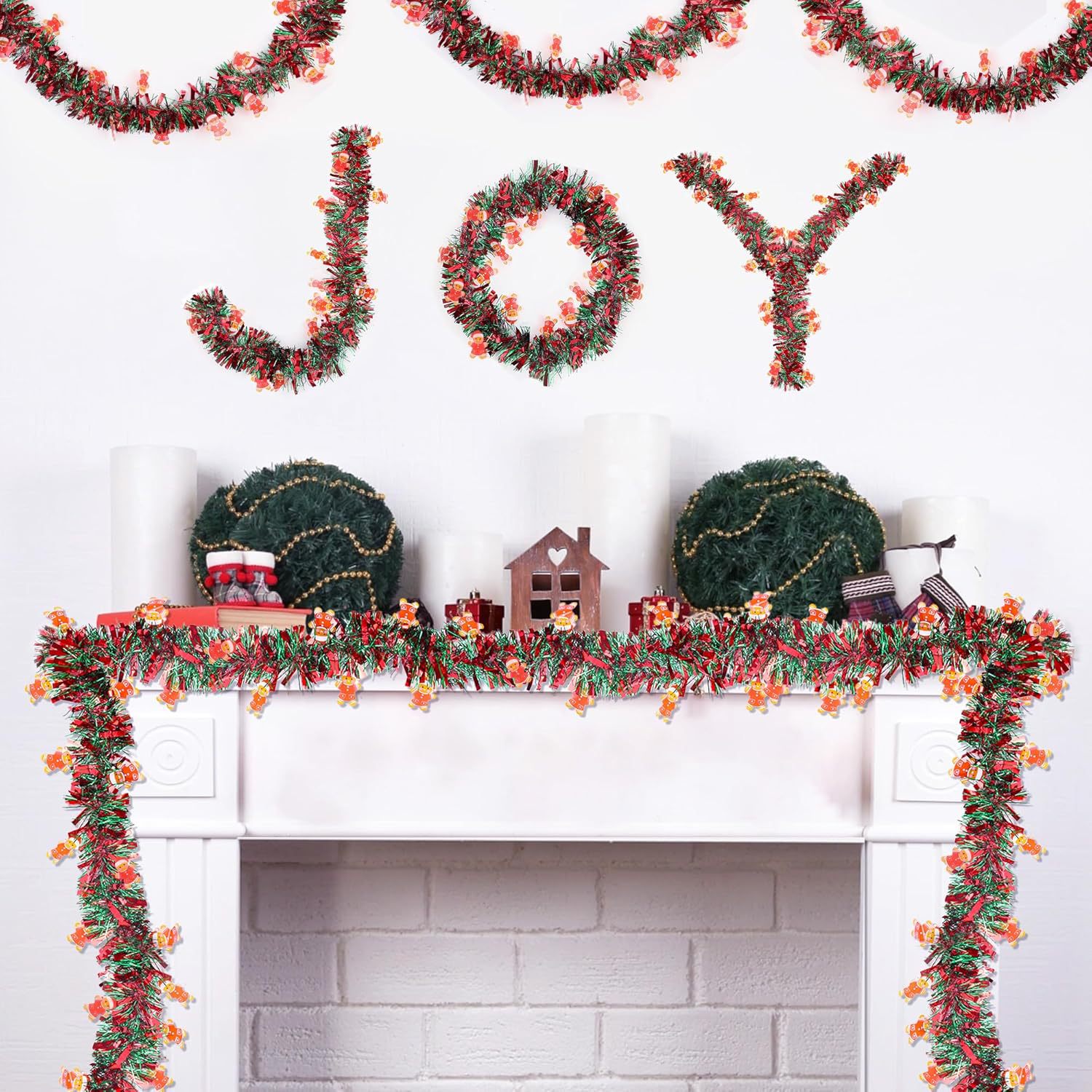 1--10PCS Festive Tinsel Garlan - Tinsel Garland Decoration ulasan dan harga