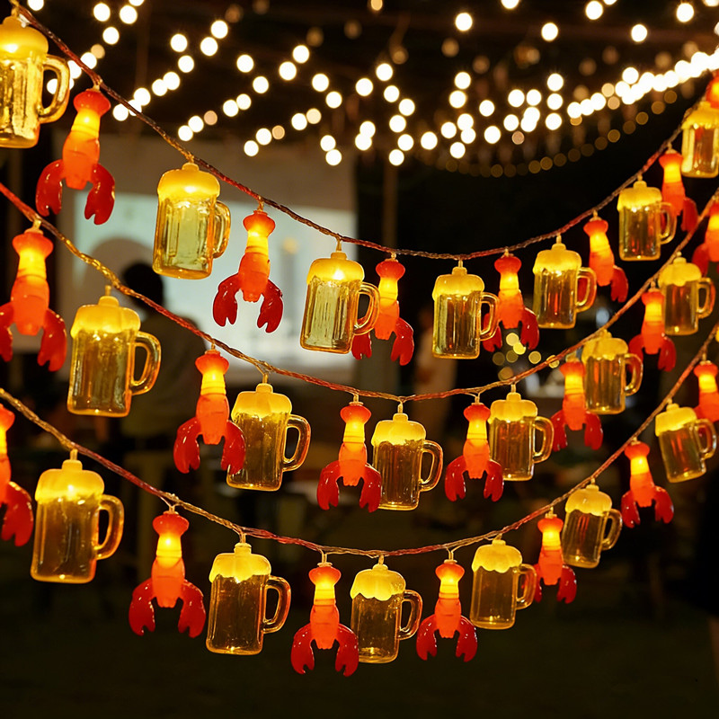 Beer Mug & Lobster String Ligh - Led Fairy String Lights ulasan dan harga